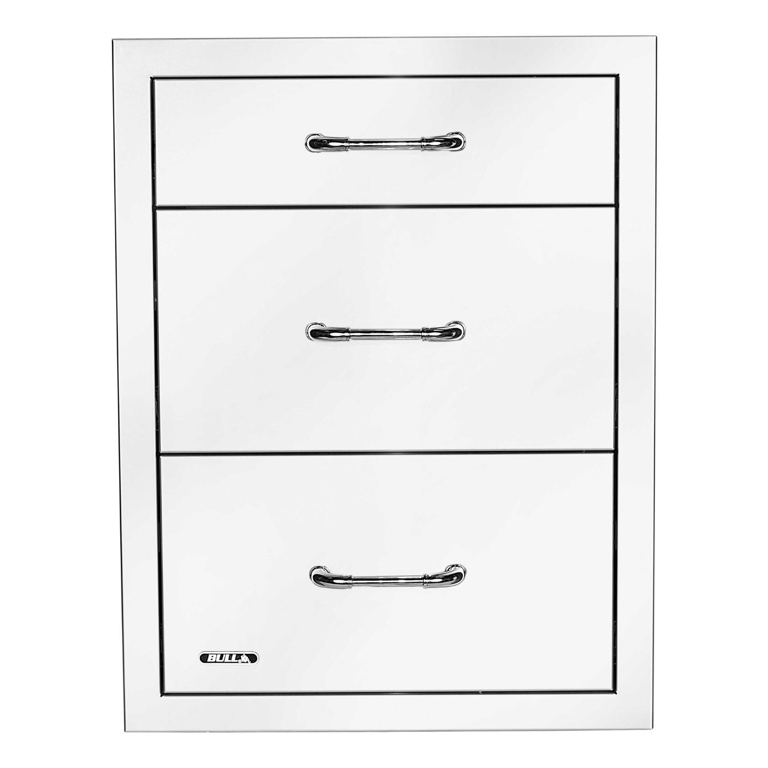 Bull 21-Inch Stainless Steel Triple Access Drawer W/ Reveal - 58120