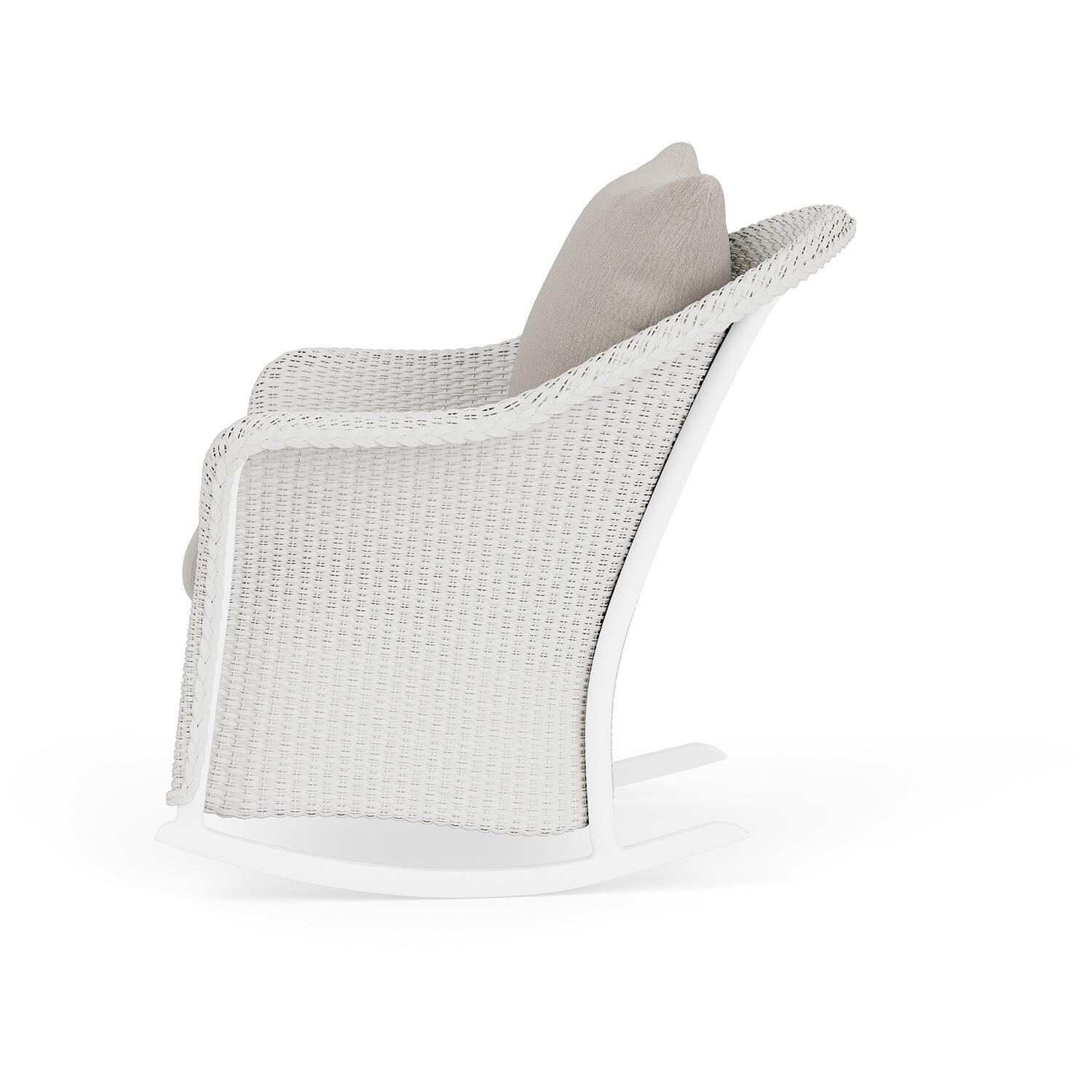 Lloyd Flanders Weekend Retreat Lounge Rocker in Matte White Finish W/ Remy Cloud Fabric - Side thumbnail