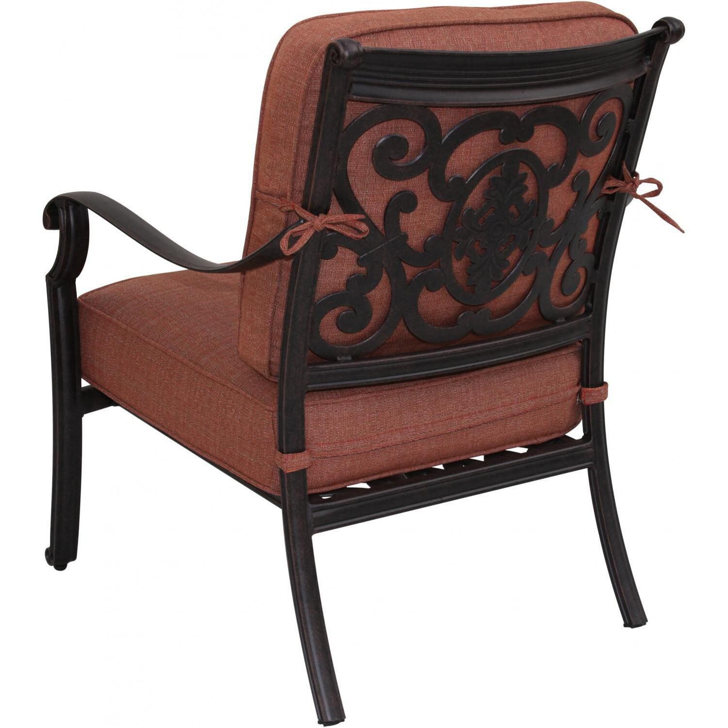 Darlee B/DL108-4PC-80B St. Cruz Cast Aluminum Club Chair W/ Spicy Chili Cushions thumbnail