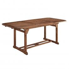 Midland 55 X 35 Inch Rectangular Dark Brown Acacia Patio Dining Table W/ Extension By Walker Edison
