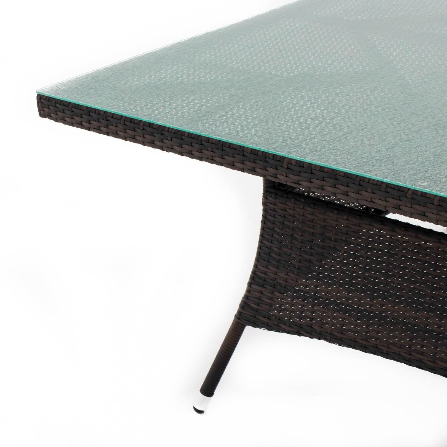 Gentilly 60-Inch Square Wicker Patio Dining Table - Side Detail thumbnail