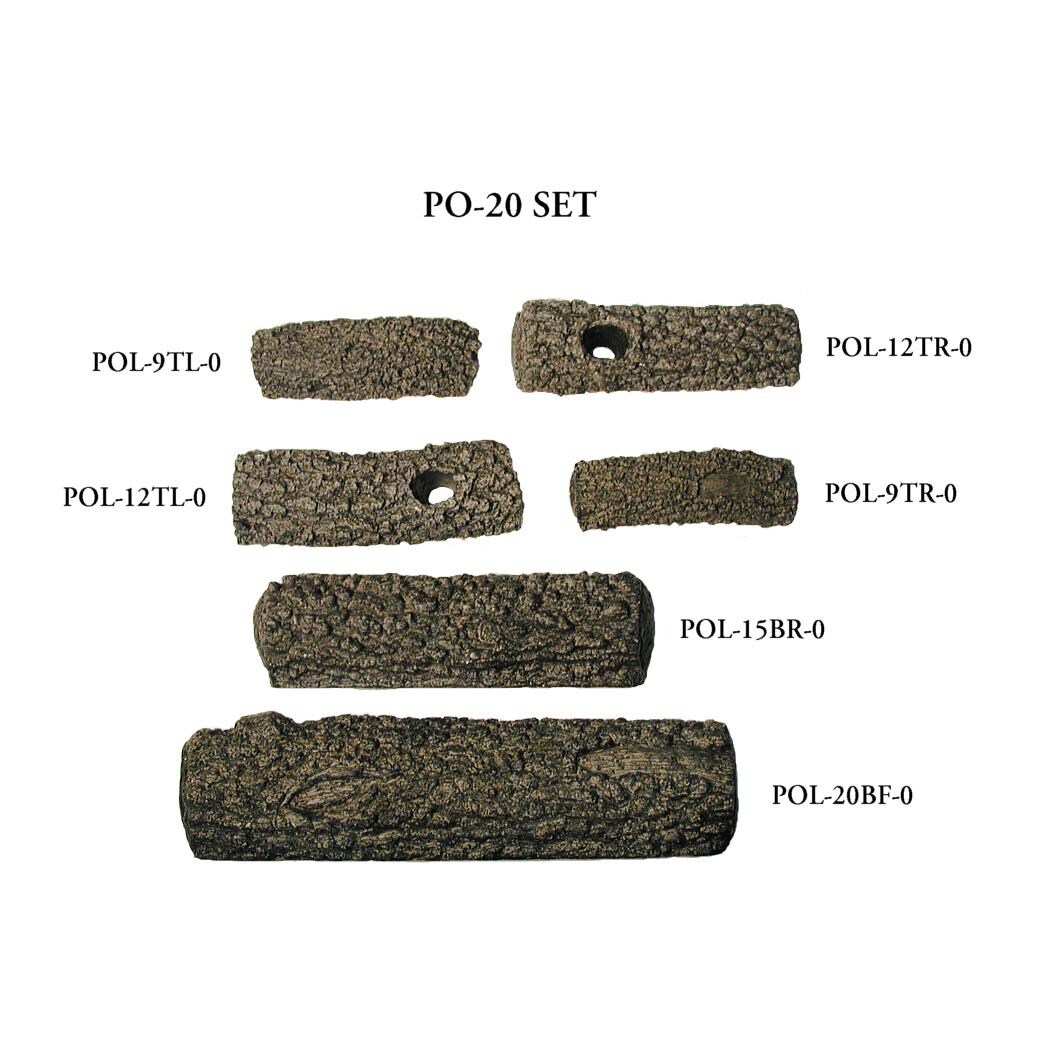 Peterson Real Fyre 20-Inch Post Oak Gas Log Set With Vented Propane G4 ...