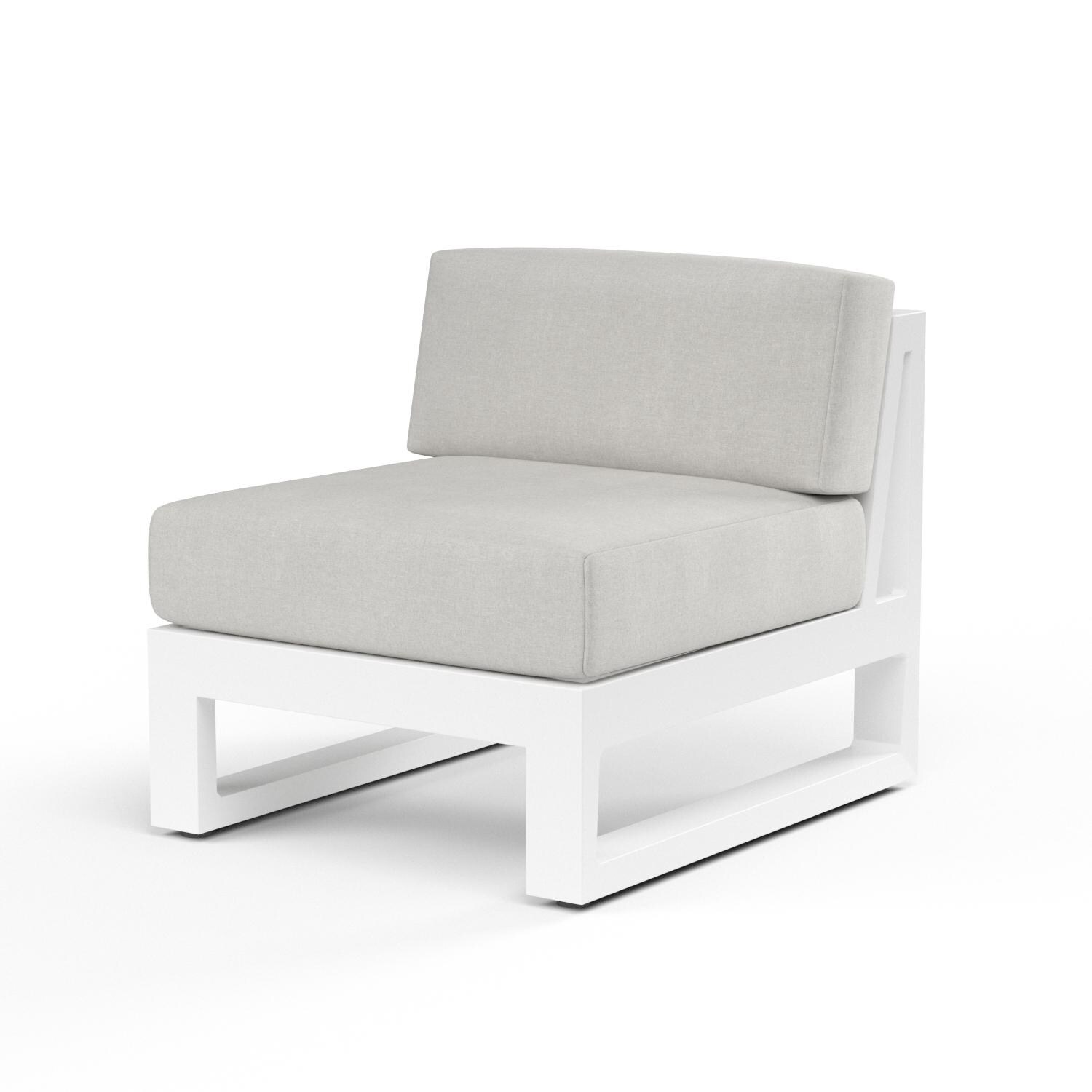 Sunset West - 4801-AC-40433 - Newport Aluminum Armless Patio Club Chair W/ Sunbrella Cast Silver Cushions thumbnail