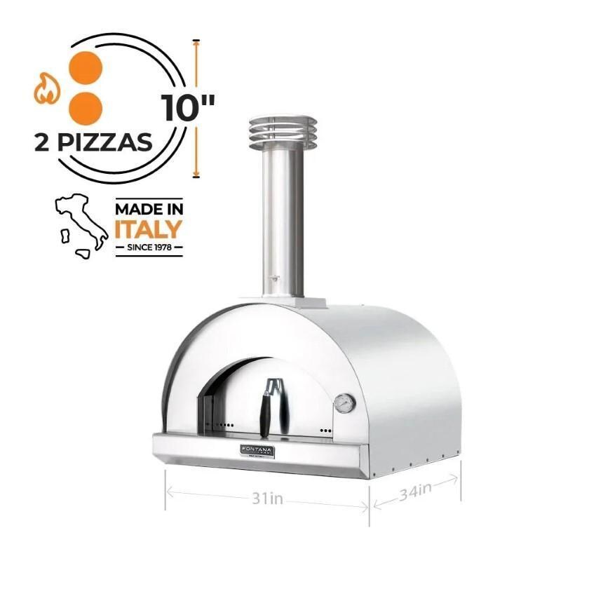 Fontana Forni FTMAR-S Margherita Wood-Fired - Stainless - Pizza Count - Dimensional thumbnail