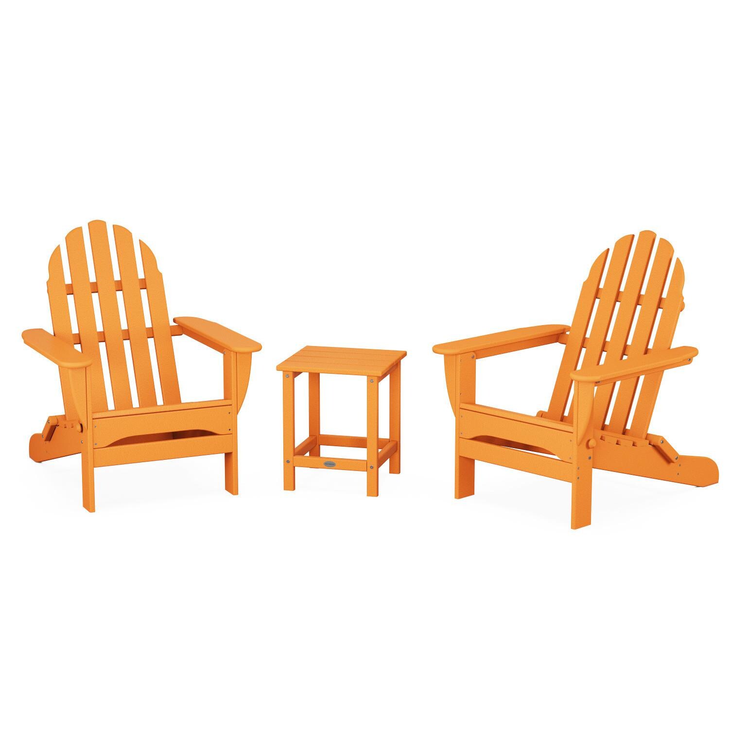 POLYWOOD PWS700-1-TA Classic Folding Adirondack 3-Piece Set W/ Long Island 18-Inch Side Table thumbnail