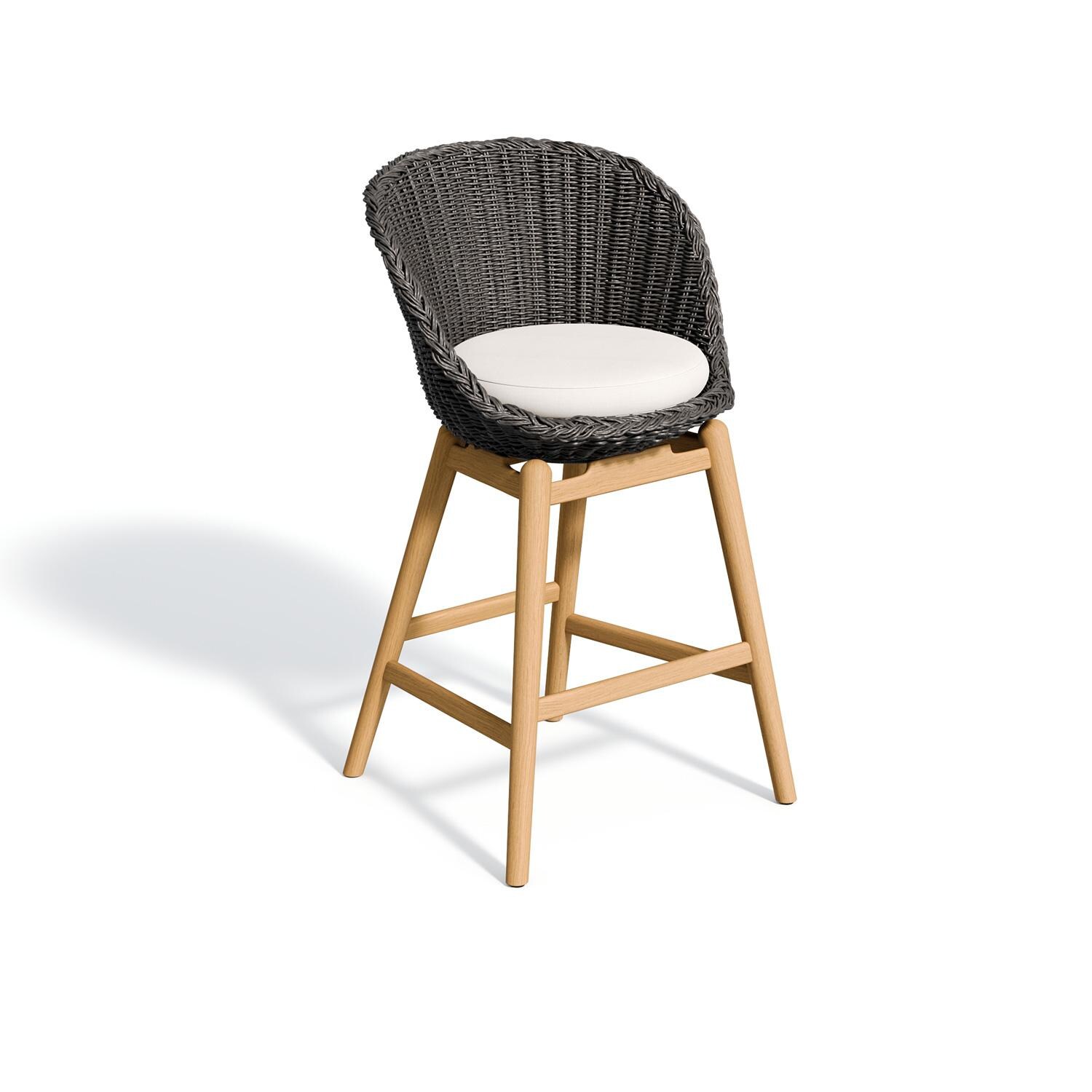Oxford Garden Tulle Wicker & Natural Teak Bar Stool in Shadow/Bliss Linen thumbnail