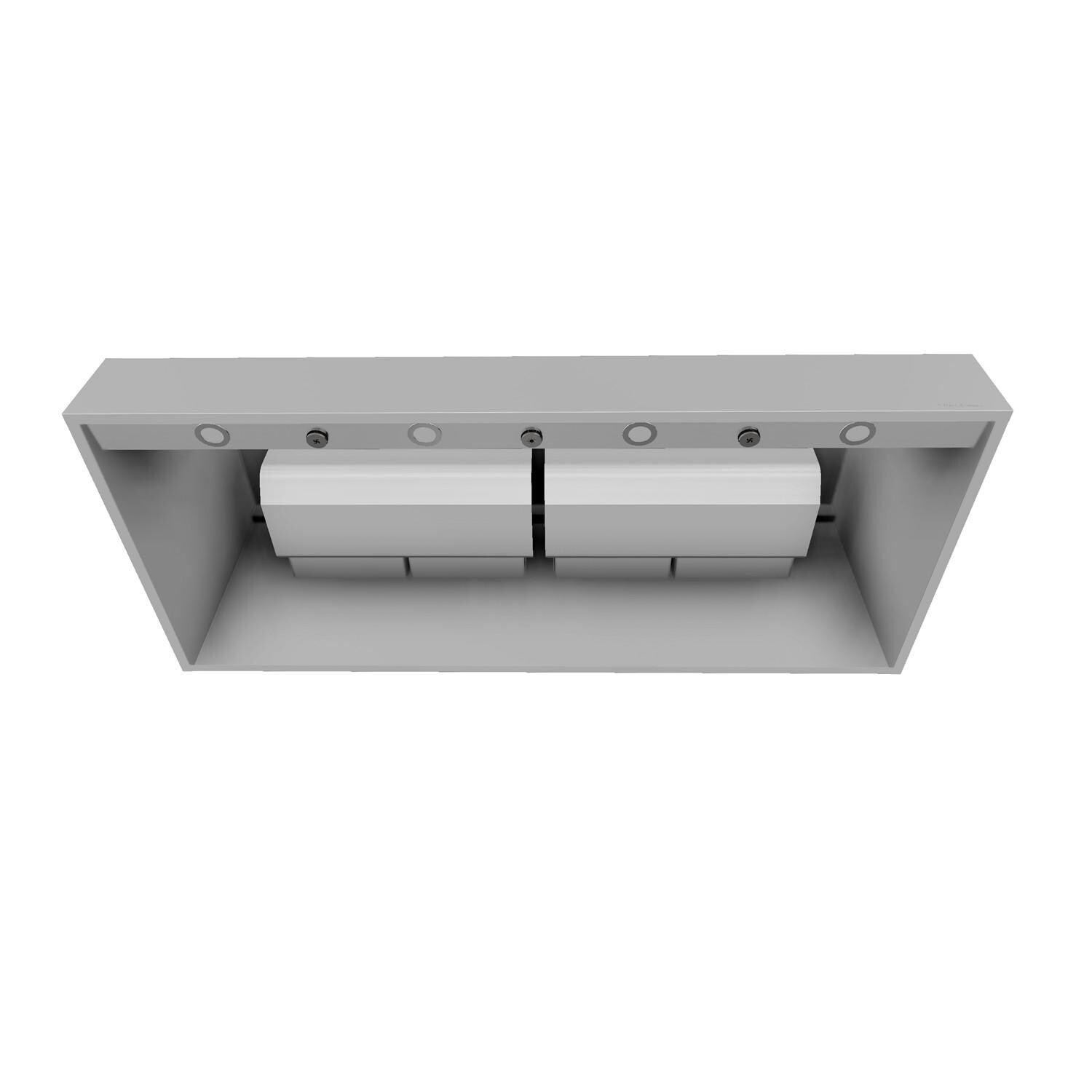 Vent-A-Hood PRXH18-454 SS 54 X 27-Inch 1200 CFM Professional Wall Mount Range Hood, Transition Piece & Duct Cover for 8 ft Ceilings - From Below thumbnail