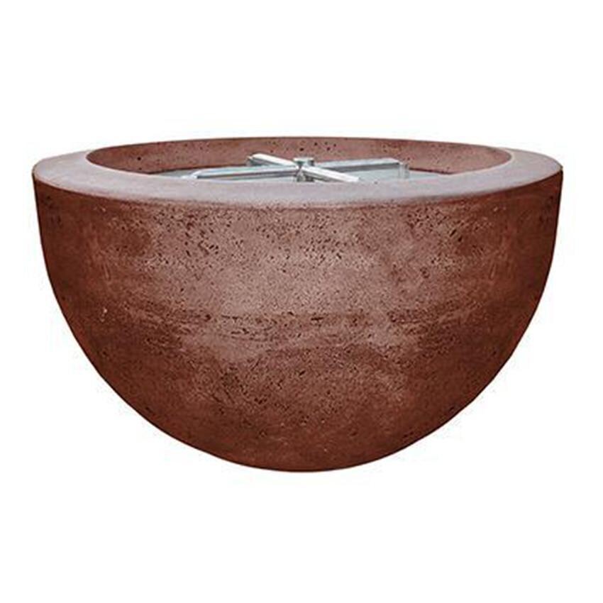 Moderno 3 30-in Round Glass Fiber Reinforced Concrete Propane Fire Bowl in Cafe by Prism Hardscapes - White Background thumbnail