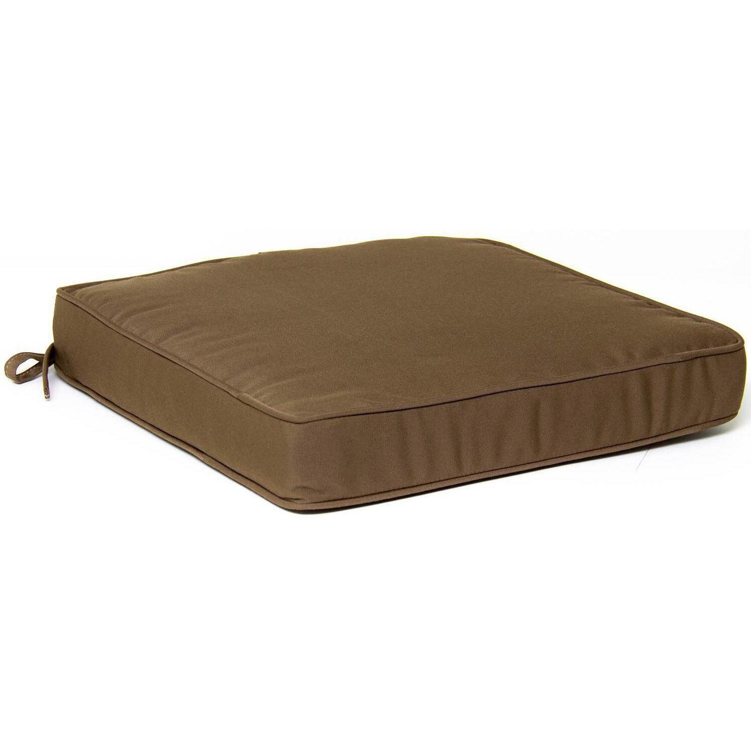 Medium Replacement Seat Cushion With Piping - Canvas Cocoa thumbnail