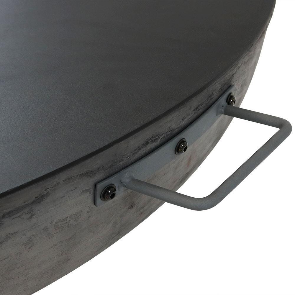 Ultimate Patio 45-Inch Cast Iron Wood Burning Fire Pit w/ Cooking Ledge - Bowl Handle - Detail thumbnail