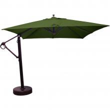 Galtech 10 X 10 Ft. Square Aluminum Patio Cantilever Umbrella W/ Easy Lift And Easy Tilt Wheel - Antique Bronze Frame W/ Sunbrella Canvas Forest Green Canopy