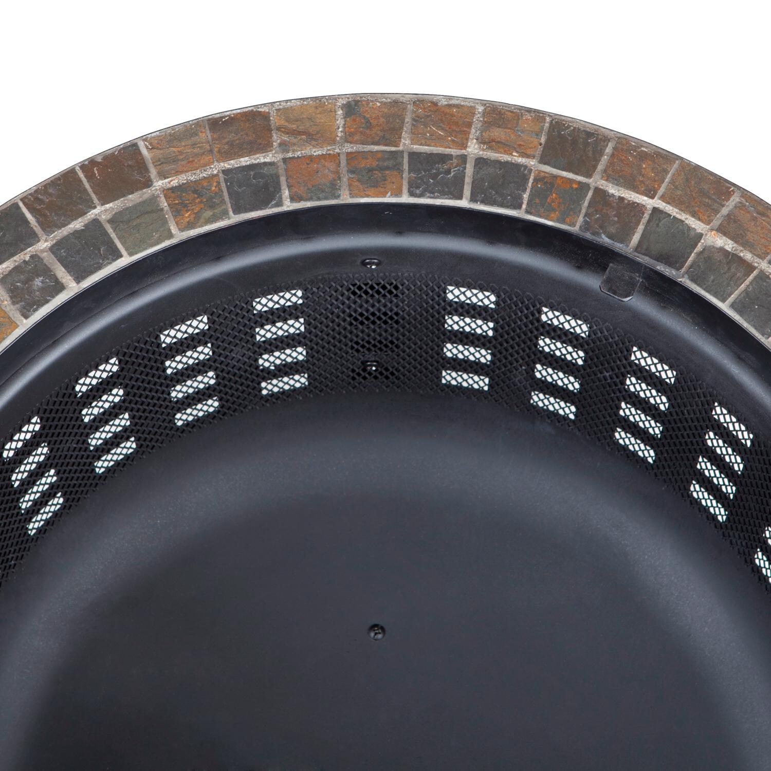 Ultimate Patio SC62240 Carondelet 30-Inch Round Slate Top Wood Burning Fire Pit - Tile Detail thumbnail