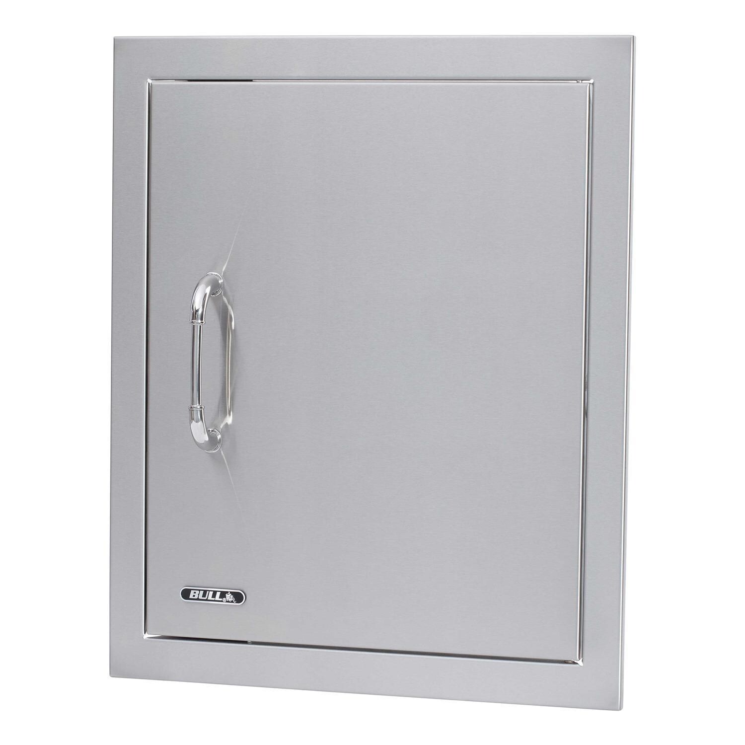 Bull 89995 18-Inch Right Hinged Stainless Steel Single Access Door W/ Reveal - Vertical - Angled - White Background thumbnail