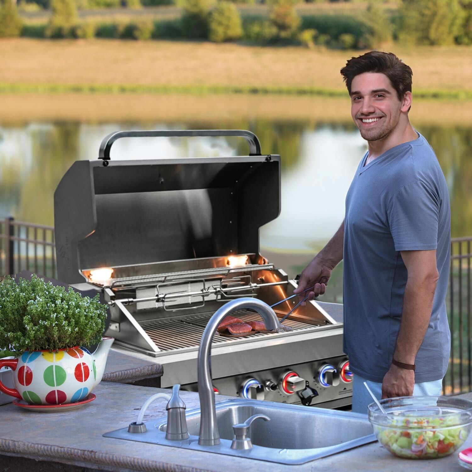 Mont Alpi MABi805 805 44-Inch Built-In Natural Gas Grill - Lifestyle thumbnail