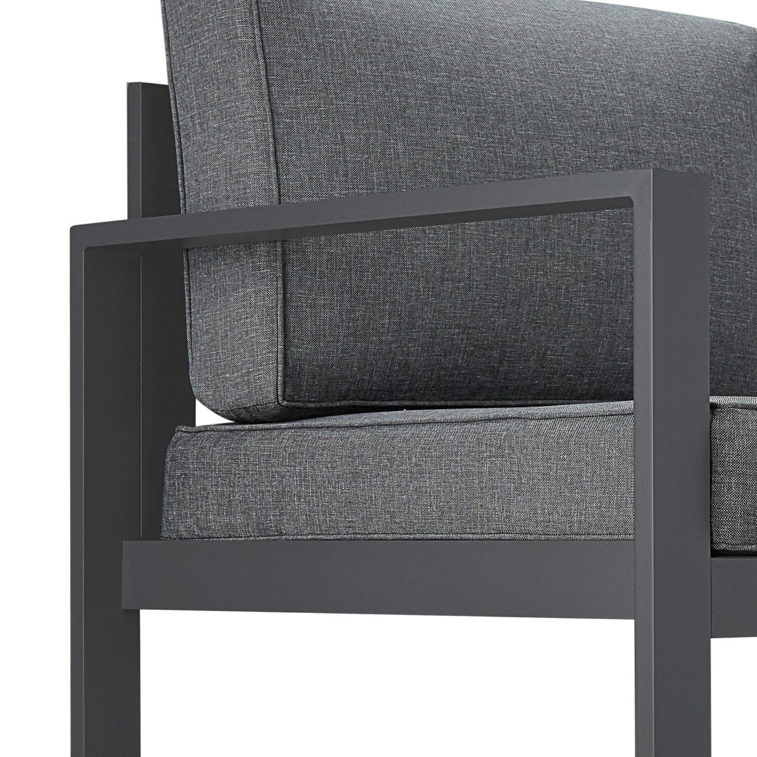 Lakeview Villa Flora Gray W/ Gray Cushions Aluminum Sofa - Detail thumbnail