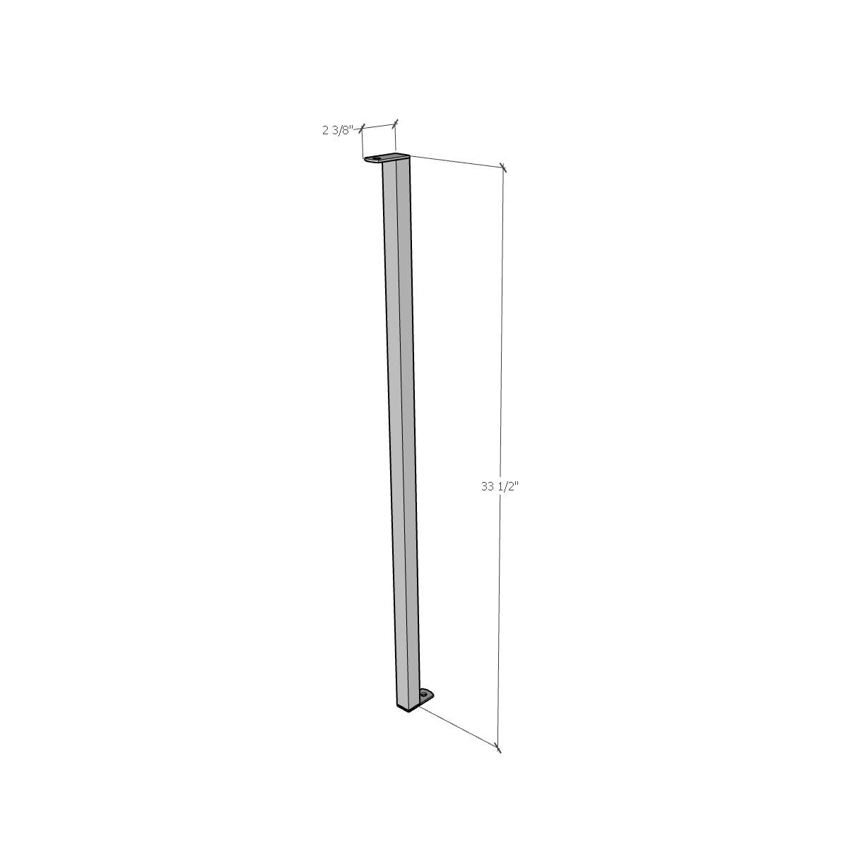 RTF Systems RTFVWALLSUP36 Vertical Wall Support System - Dimensional thumbnail
