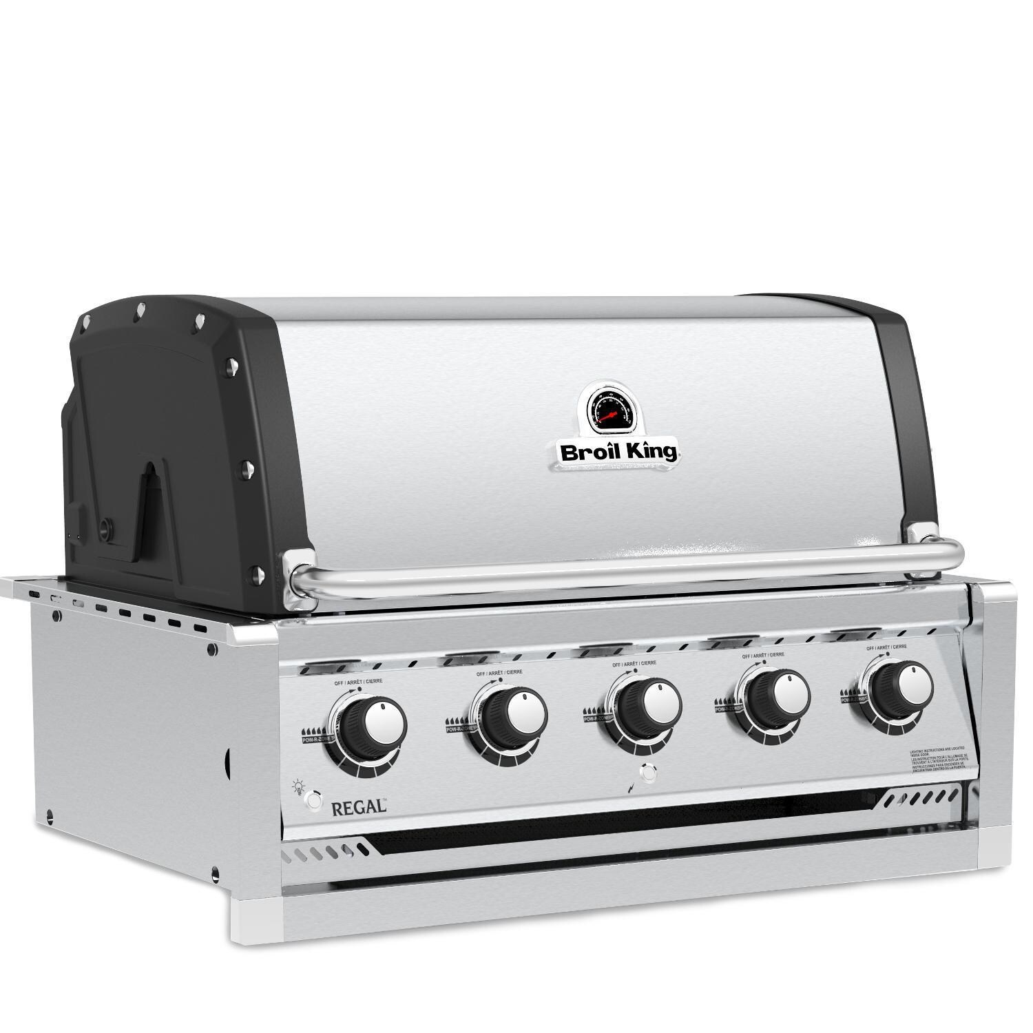 Broil King 886717 Regal S520 5-Burner Built-In Natural Gas Grill - Stainless Steel - Left-Side Angled View thumbnail