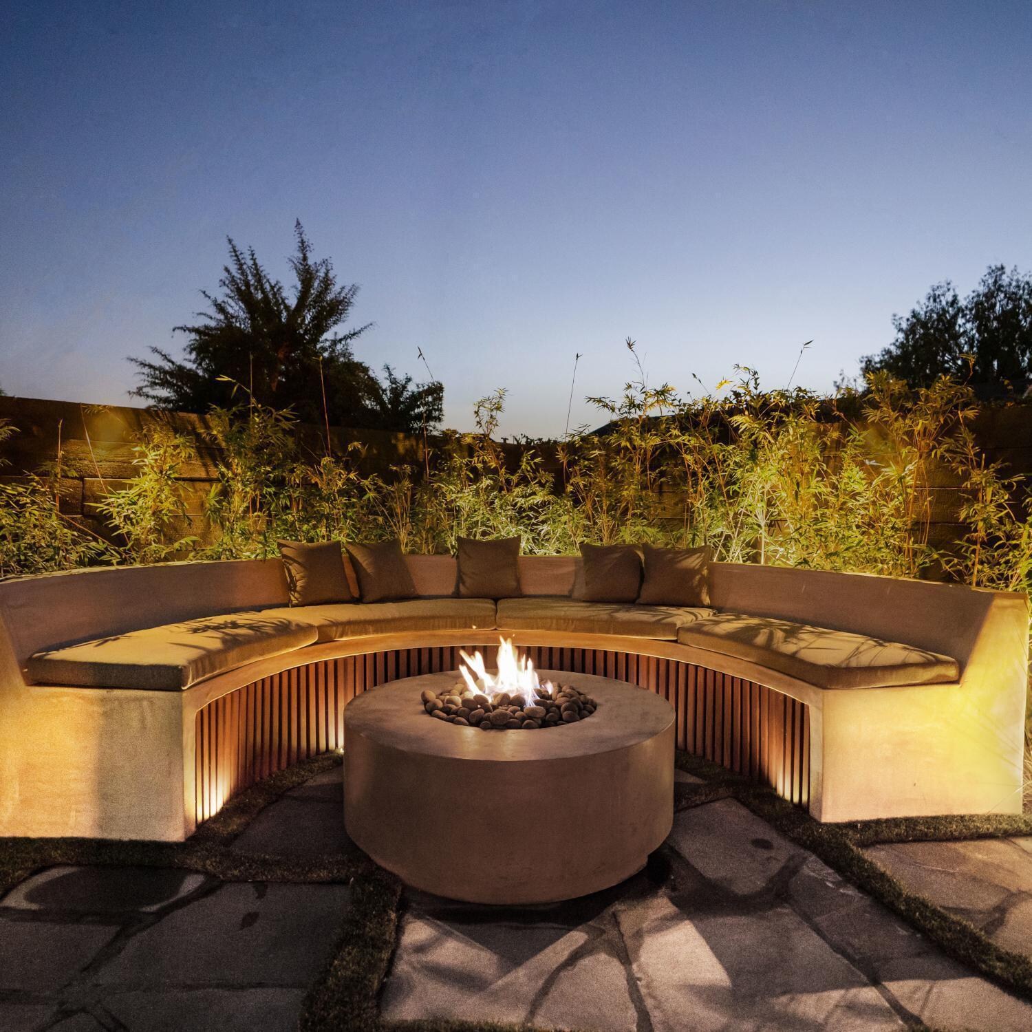 Rotondo 48-in Round GFRC Propane Fire Pit in Coastal by Prism Hardscapes