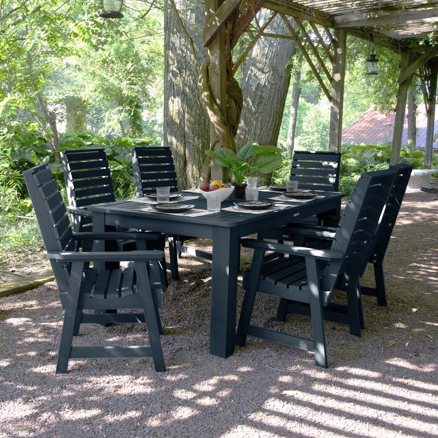 Elm Pointe 7 Pc Rectangular Dining Set in Federal Blue By Lakeview Outdoor Designs - Lifestyle thumbnail
