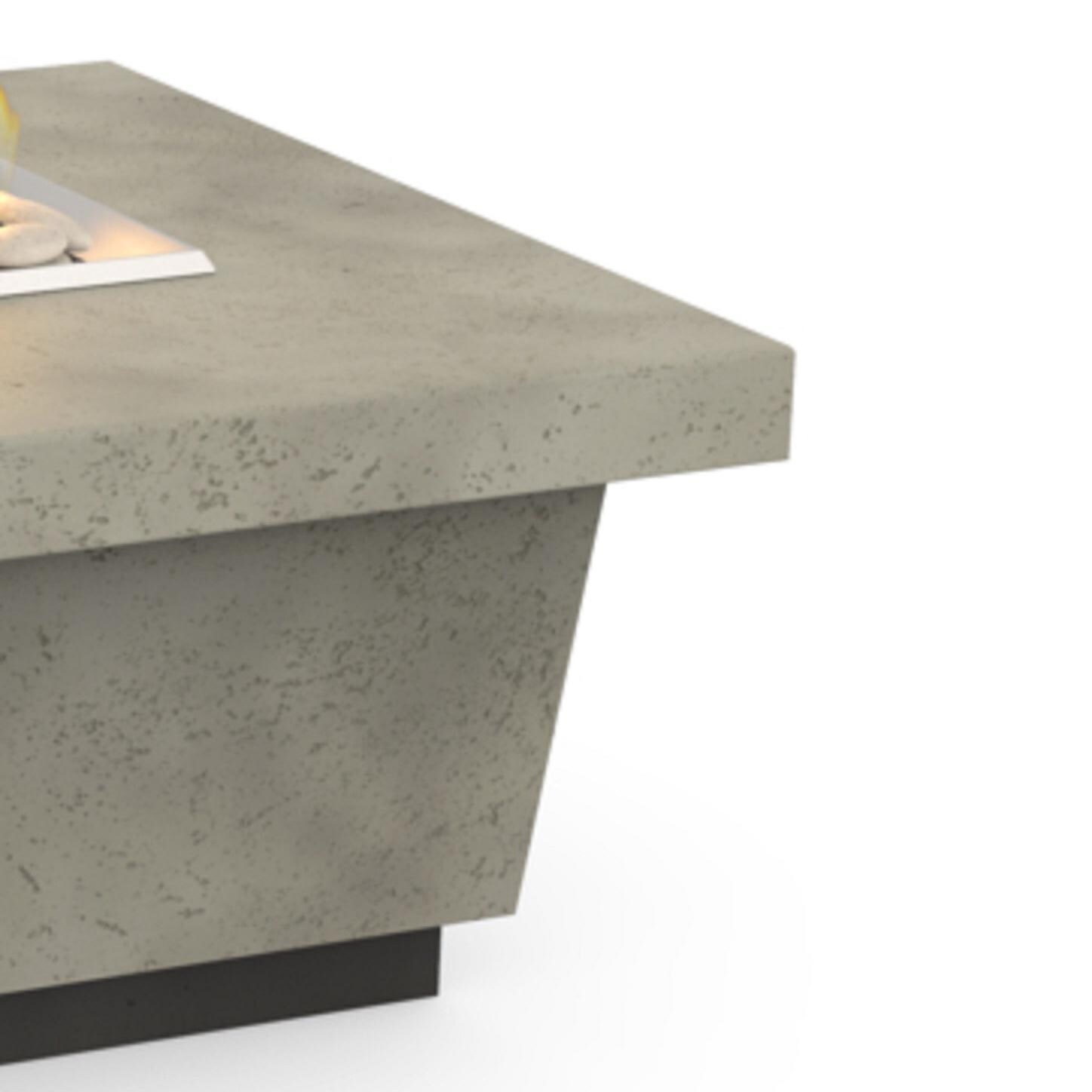 American Fyre Designs 785-LB-11-M4PC Contempo LP Select 62-Inch Rectangular Propane Gas Fire Table - Light Basalt - Table Close-Up thumbnail