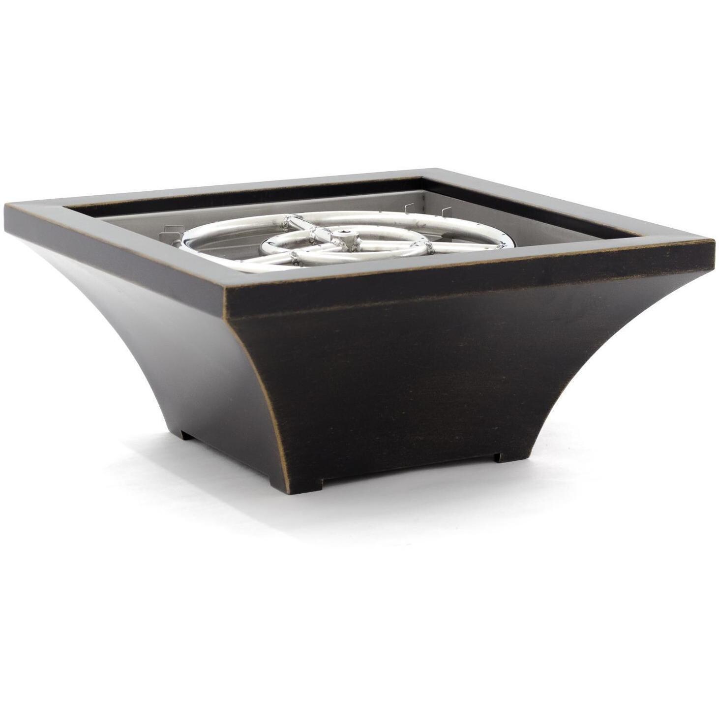 BBQGuys Signature Series Lavelle 18-Inch Square High-Rise Natural Gas Fire Bowl - Oil Rubbed Bronze thumbnail