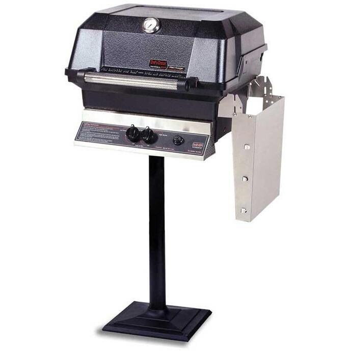 MHP JNR4DD Natural Gas Grill With Stainless Steel Shelves And Stainless Grids On Bolt Down Post