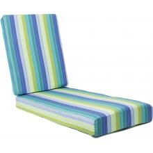 Sunbrella Seville Seaside Long Outdoor Replacement Chaise Lounge Cushion W/ Knife Edge By BBQGuys image