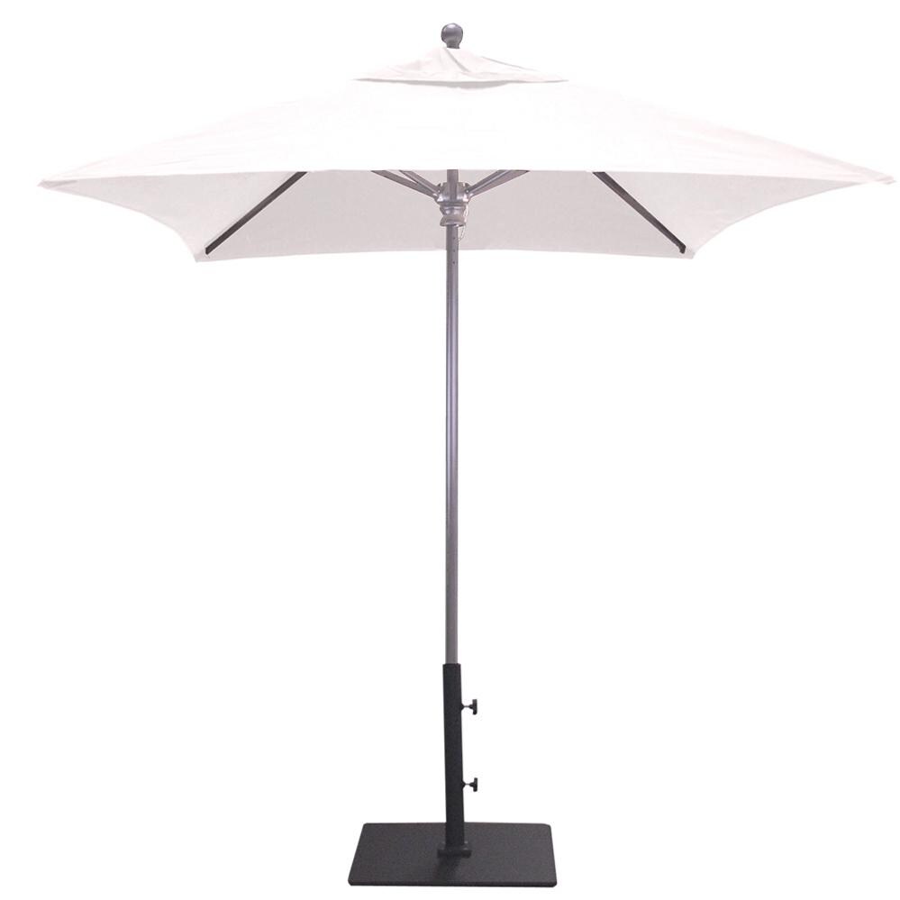 Galtech 6 X 6 Ft. Square Aluminum Patio Market Umbrella W/ Push Lift - Silver Frame W/ Sunbrella Canvas Natural Canopy image