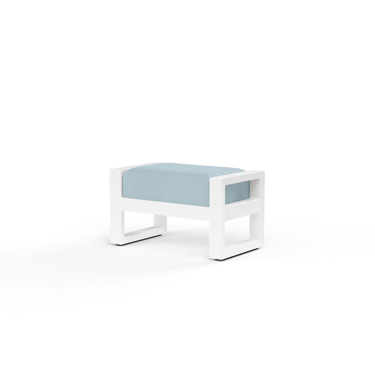 Newport 31 X 18 Rectangular Aluminum Patio Ottoman in Canvas Skyline w/ No Welt By Sunset West