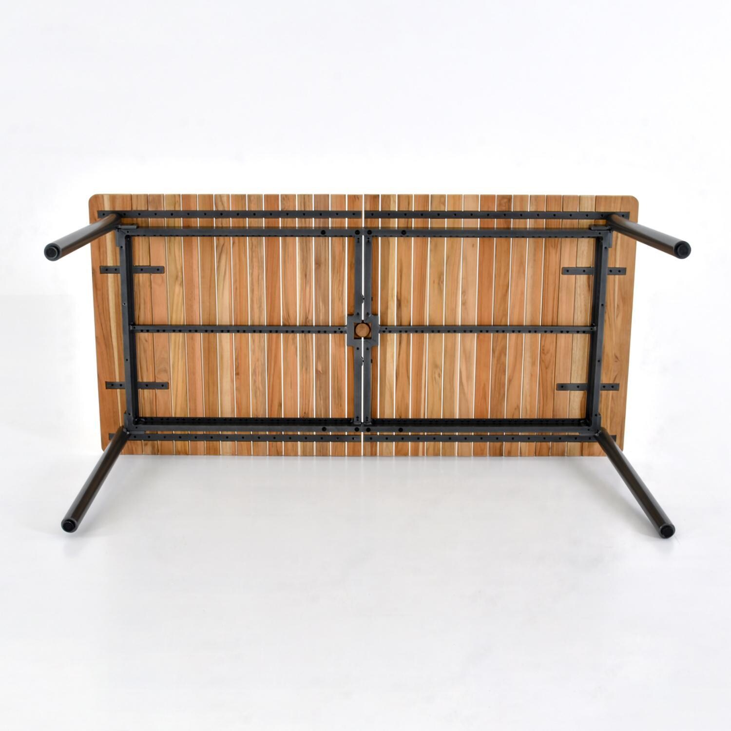 Lakeview Outdoor Designs LV-348-7 Lake Charles 7 Pc Aluminum Dining Set in Gray - Table Bottom - White Background thumbnail