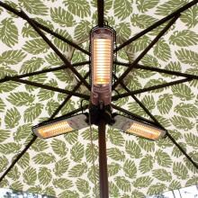 Fire Sense Halogen Series 1500W Electric Patio Heater For Market Umbrellas - 110V - Steel - 60404 image