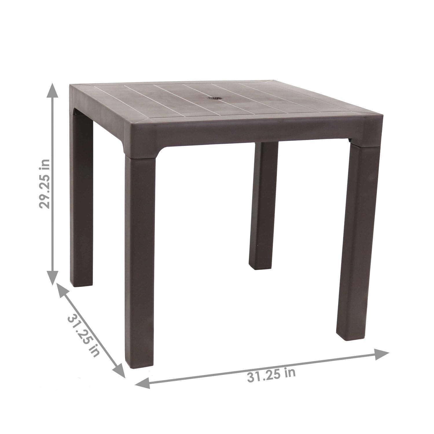 Ultimate Patio 31-Inch Square Outdoor Patio Dining Table - Dimensions thumbnail