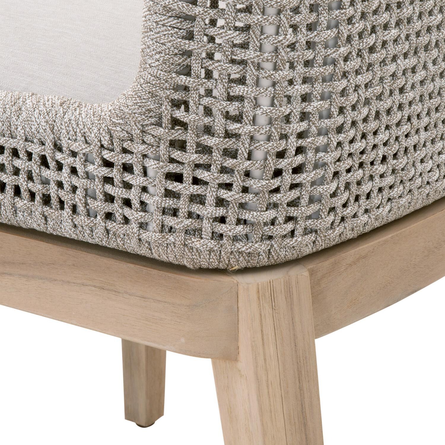 Lakeview Corbin Bay 2 Pc Woven Rope Dining Side Chair in Taupe & White - Side Detail thumbnail