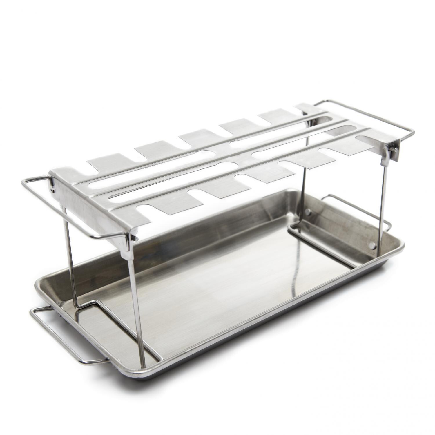 Broil King 8 X 15-Inch Stainless Steel Wing Grill Rack & Pan - Full View thumbnail