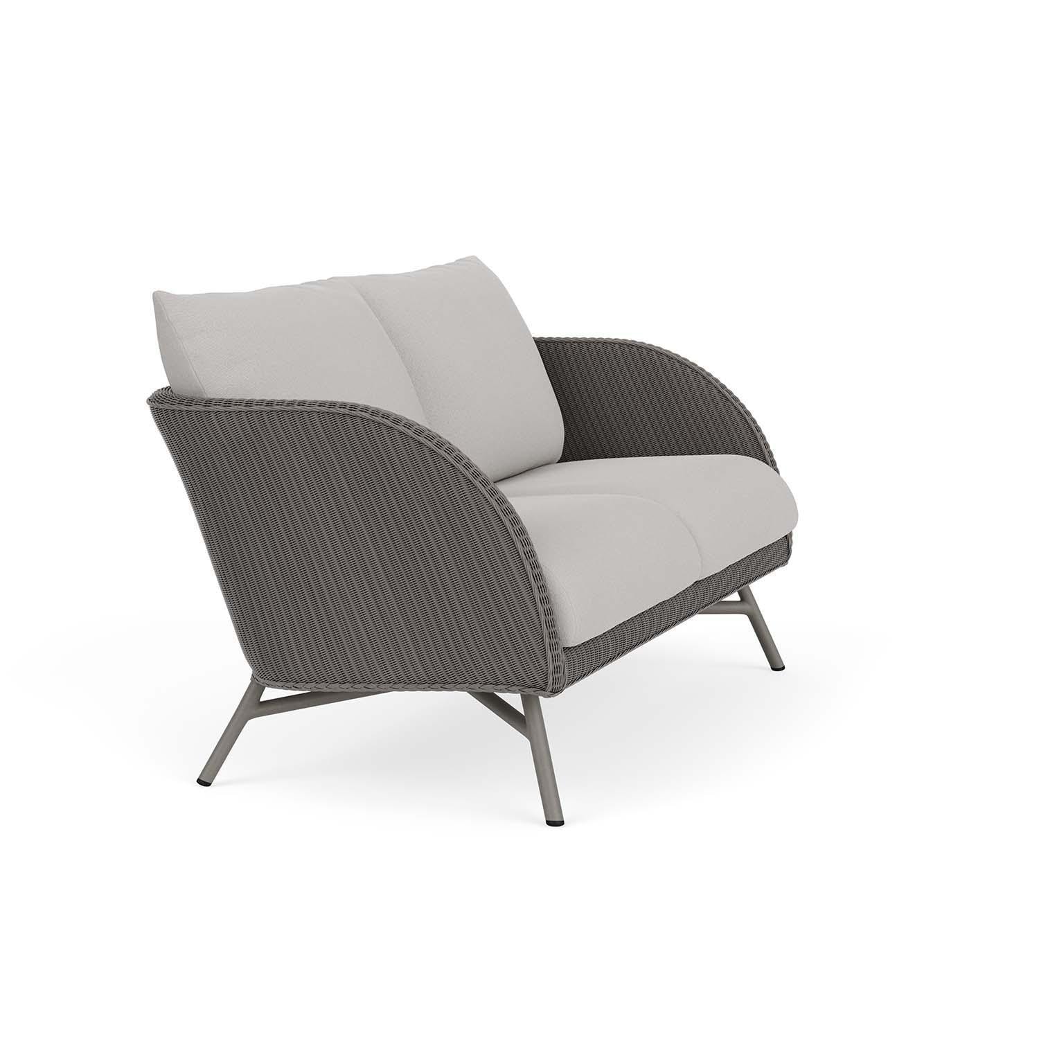 Lloyd Flanders Essence Loveseat W/Remy Cloud Fabric - Pewter Finish - Side thumbnail