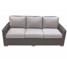 Sanibel Wicker Patio Sofa W/ Sunbrella Canvas Granite Cushions By Royal Teak Collection