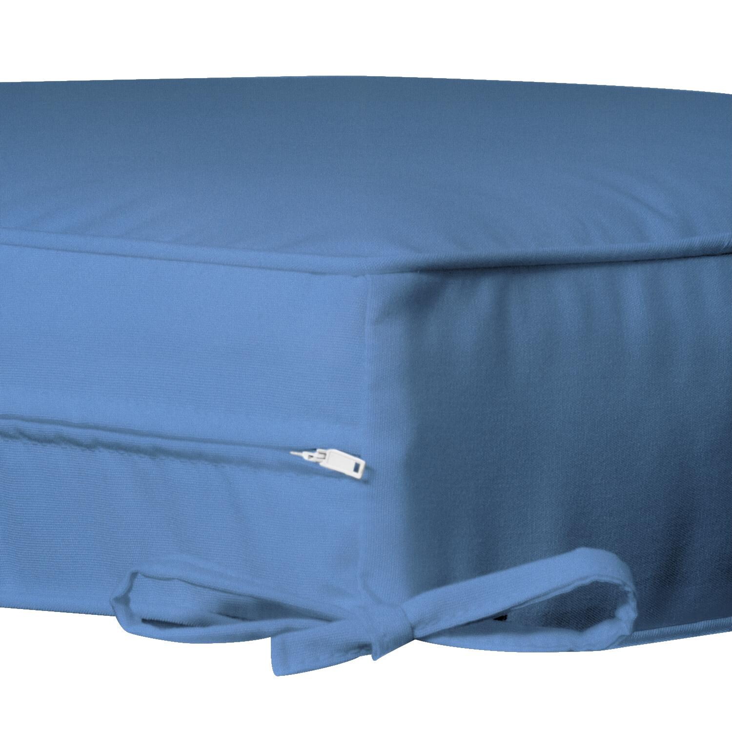 Sunbrella Canvas Capri Large Outdoor Replacement Ottoman Cushion W/ Piping By UltimatePatio.com - Zipper and Tie Detail thumbnail