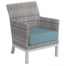Argento Wicker Patio Club Chair W/ Ice Blue Cushion By Oxford Garden image