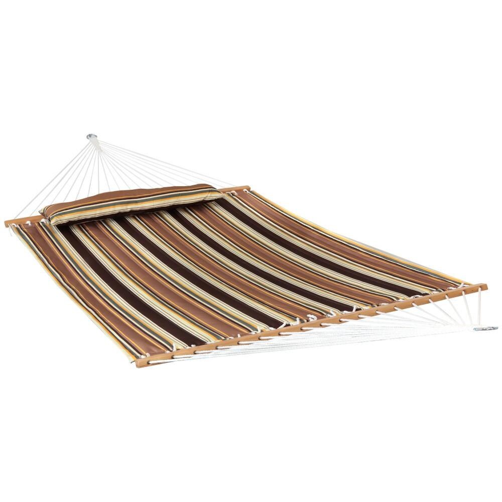 Sunnydaze Decor Quilted Hammock w/ Spreader Bar & Detachable Pillow - Sandy Beach - DL-BTFHB image