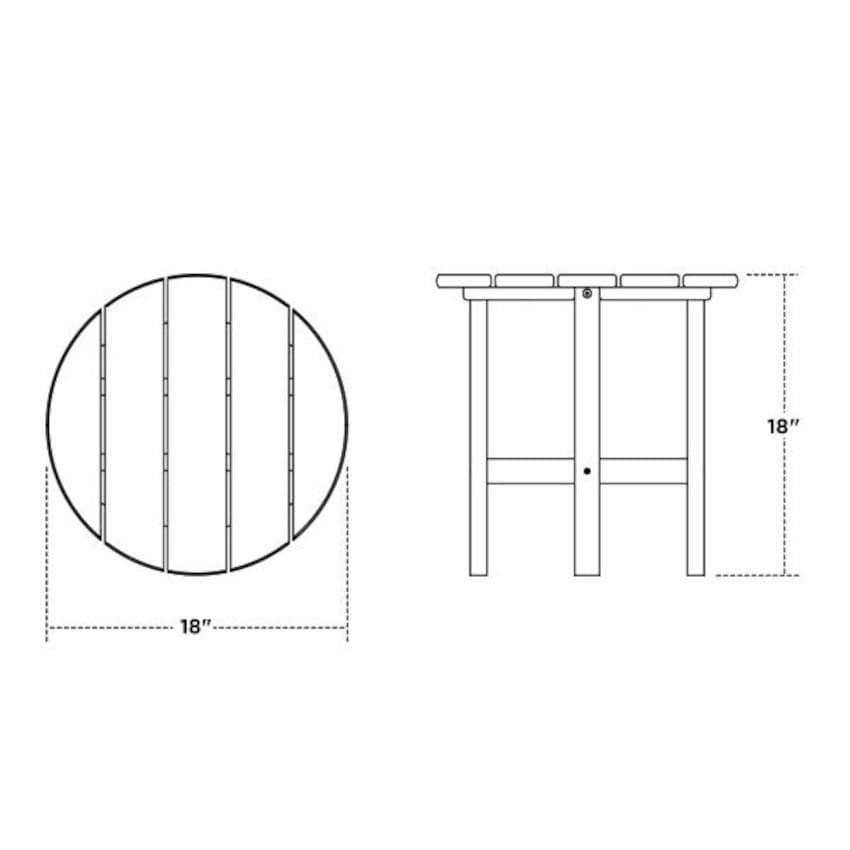 POLYWOOD PWS417-1-WH Classic Adirondack 3-Piece Set - Side Table Dimensions