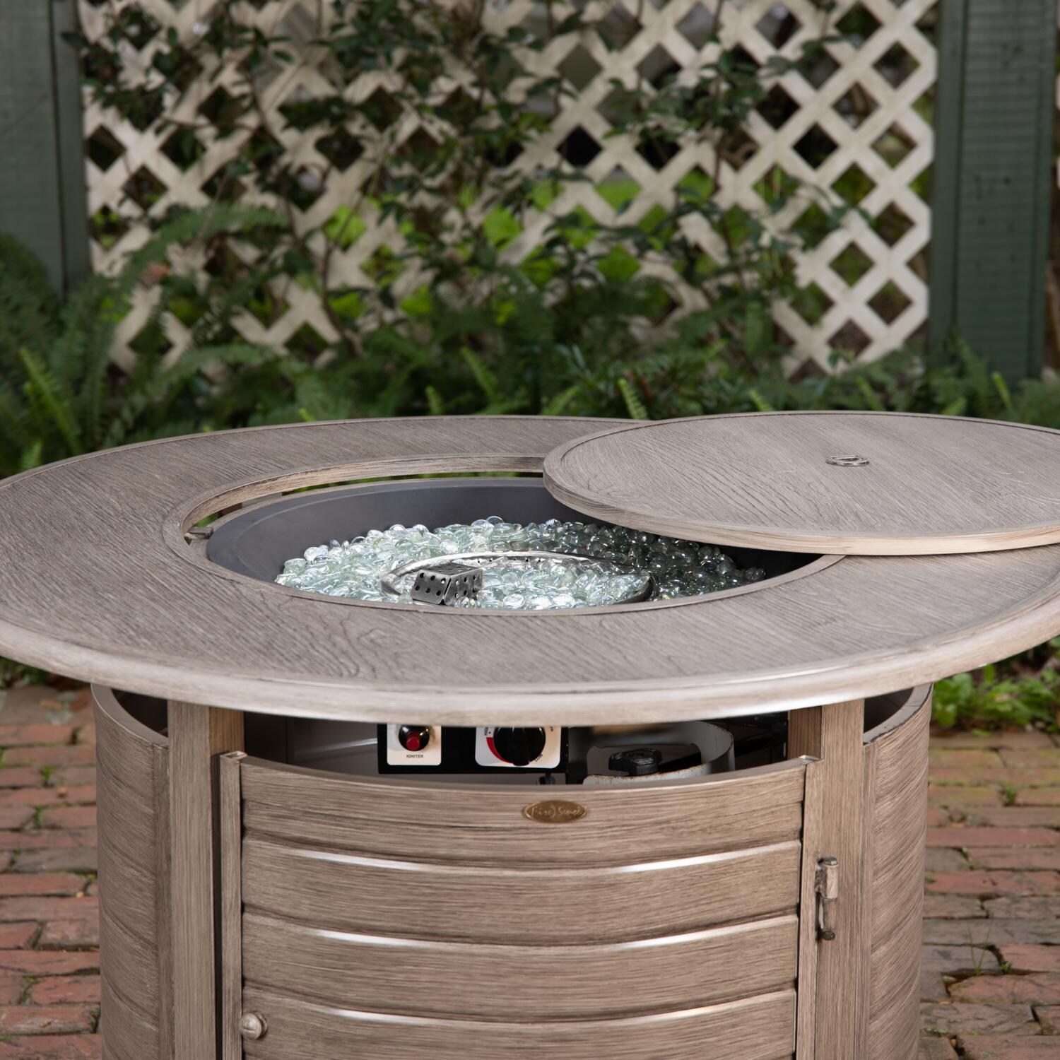 Ultimate Patio SC62742 Farmview 42-Inch Round Aluminum Propane Fire Pit Table - Burner thumbnail