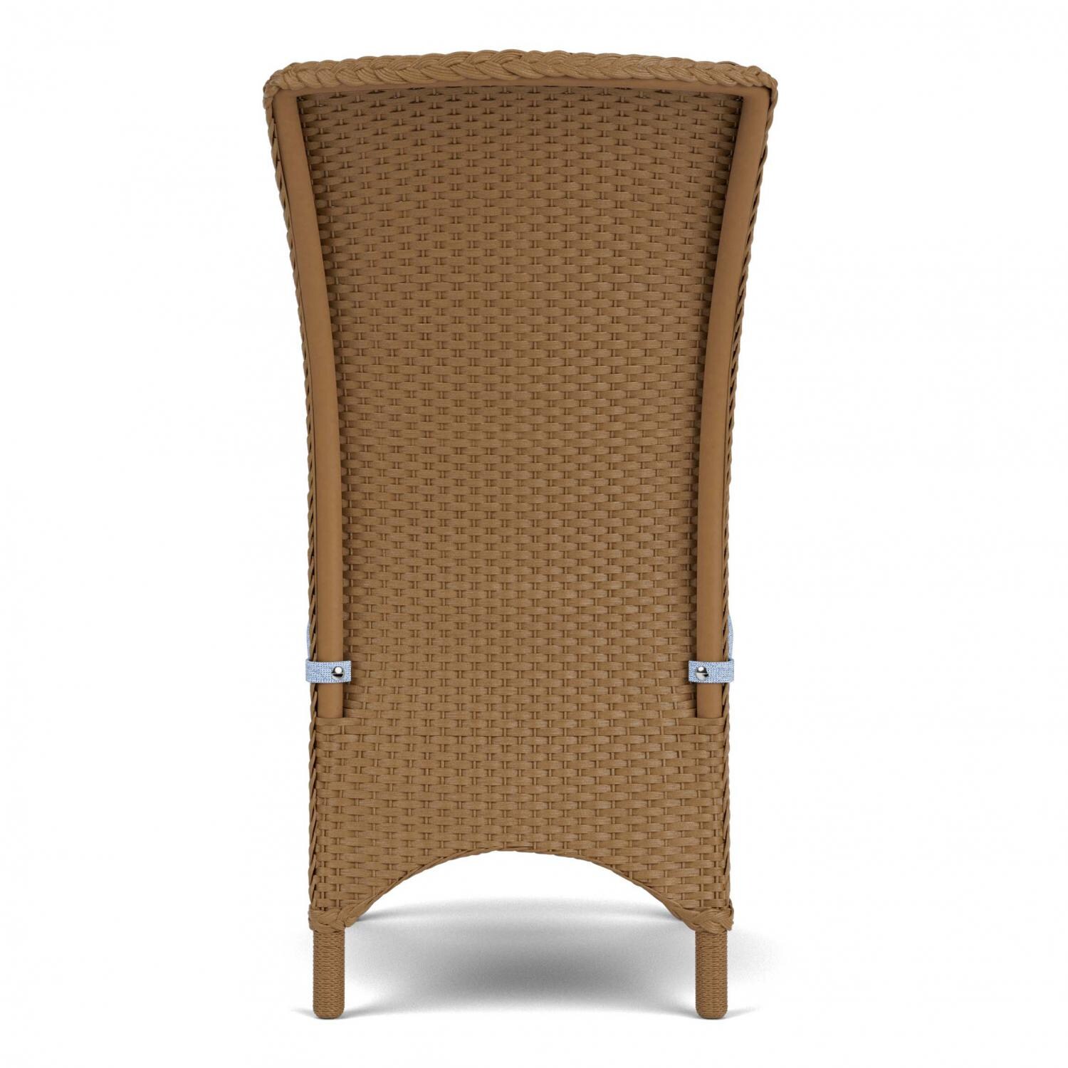 Lloyd Flanders Mandalay Armless Dining Chair in Hickory Finish with Remy Cloud Fabric - Back thumbnail
