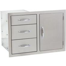 Summerset 30-Inch Stainless Steel Flush Mount Access Door & Triple Drawer Combo - SSDC3-33