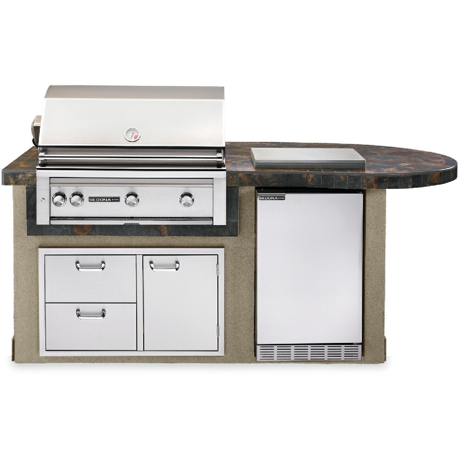 Lynx Sedona Deluxe BBQ Island With 36-Inch Propane Gas BBQ Grill With Rotisserie - Falcon Gray