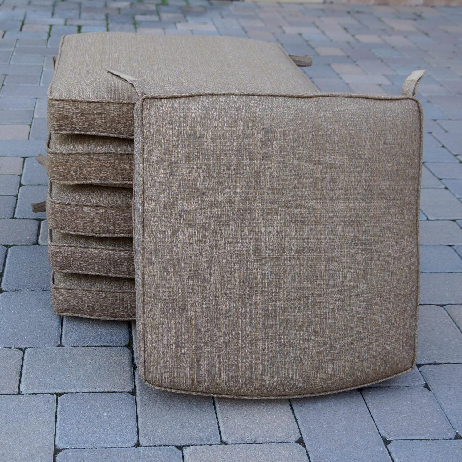 Darlee Nassau Replacement Dining Chair Cushion - Set of 6 - Sesame