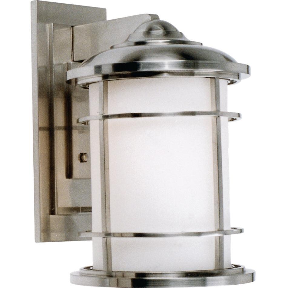 Feiss Lighthouse One Light 14-Inch Outdoor Wall Lantern - Brushed Steel - OL2202BS