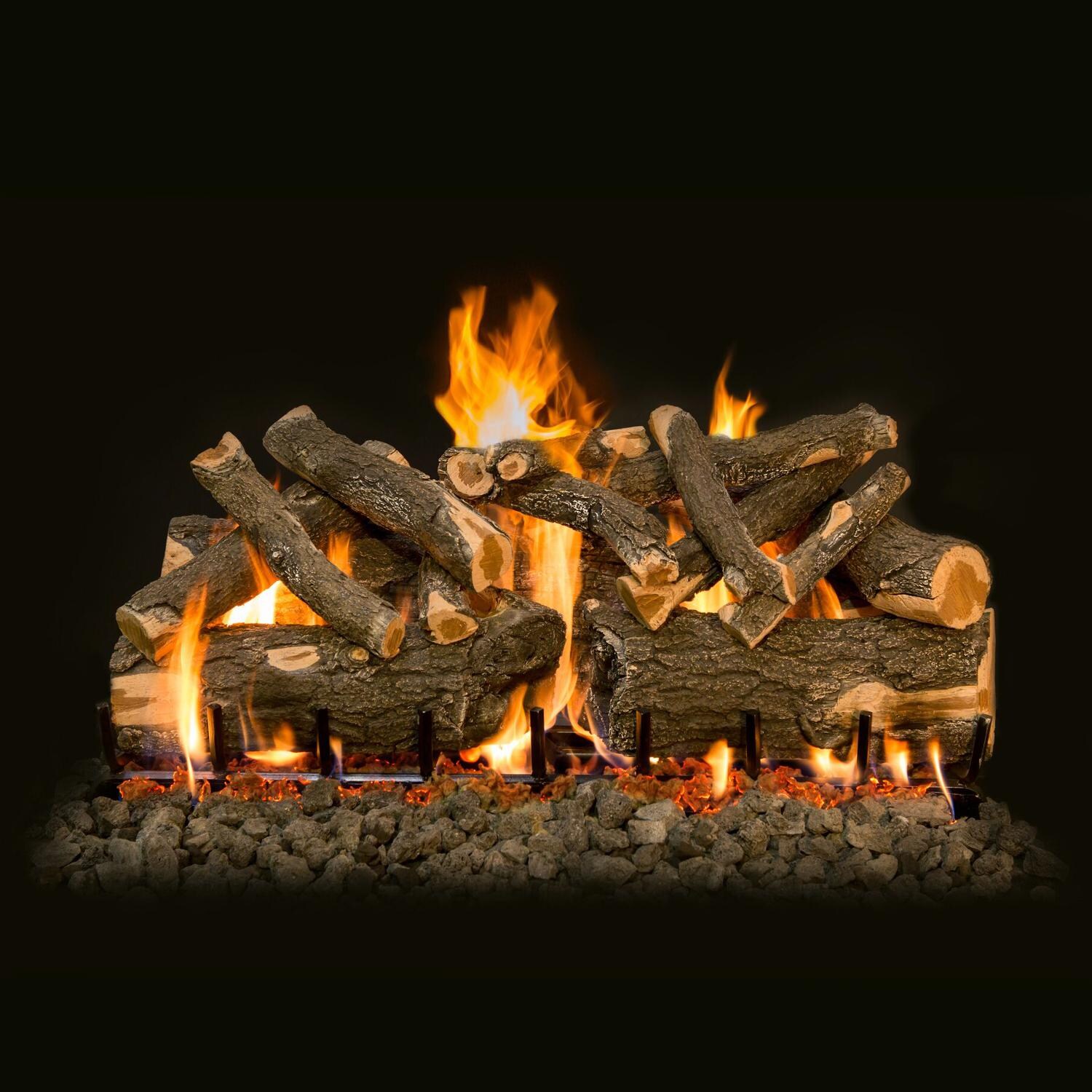 Grand Canyon 42-Inch Arizona Weathered Oak Charred Vented Natural Gas Log Set W/ 2BRN Burner - Match Light
