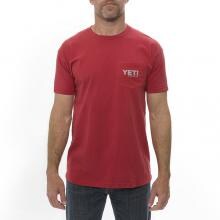 YETI Coat Of Arms Pocket T-Shirt - Brick Red - Medium image