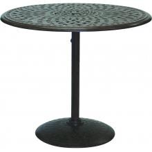Darlee Series 60 42 Inch Cast Aluminum Pedestal Patio Dining Table - Mocha