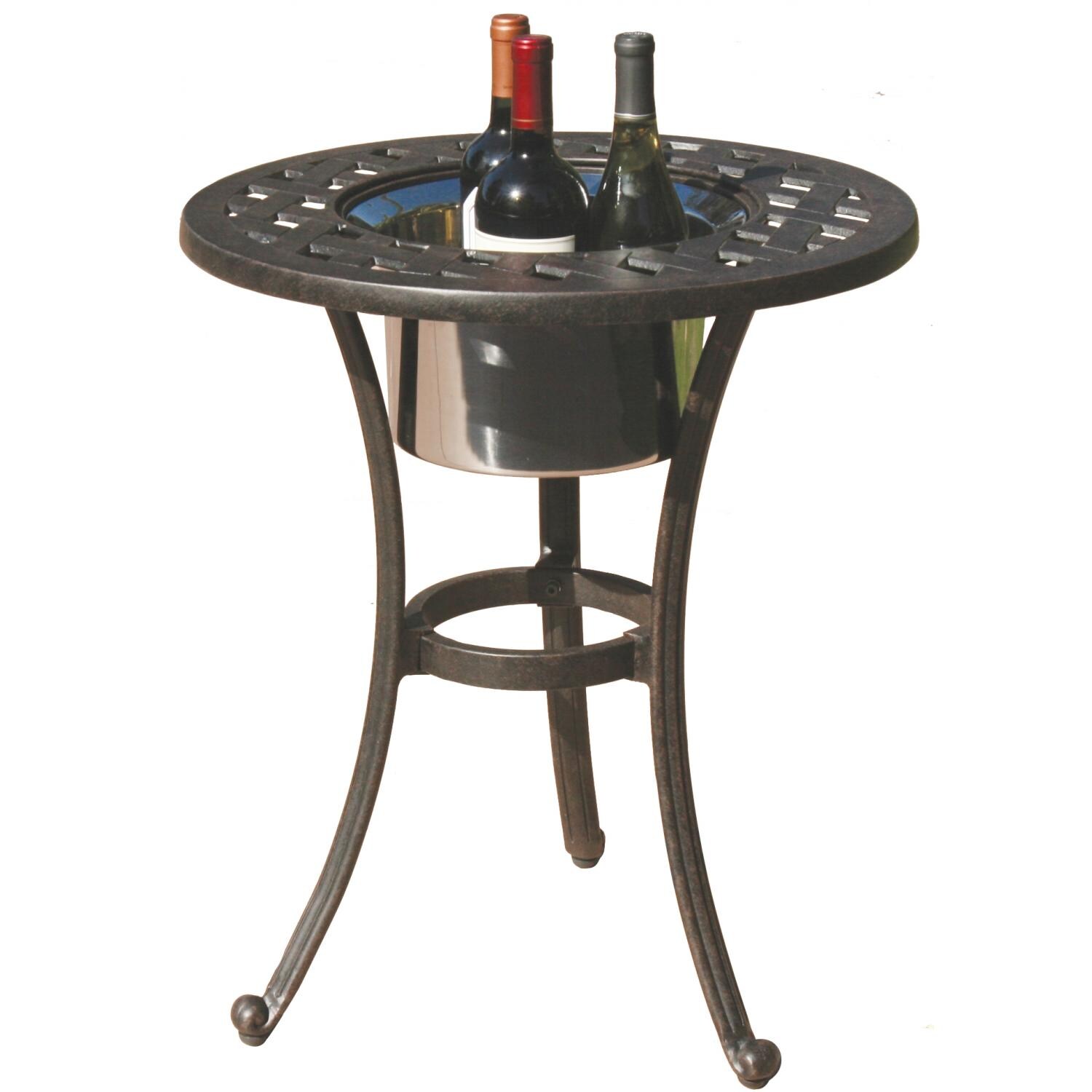 Darlee Series 30 21-Inch Round End Table With Ice Bucket Insert - Open View thumbnail